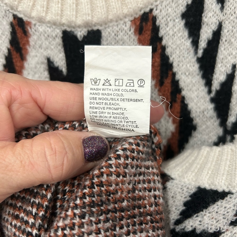 Geometric Patterned Knit Tank Top - image 3